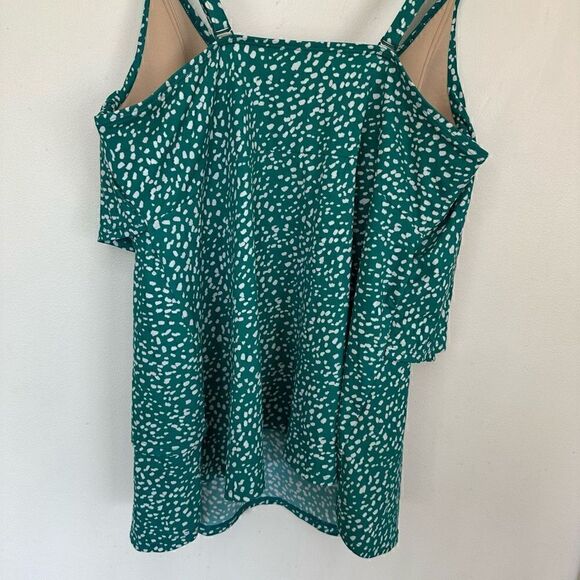 Lane Bryant Cacique Women’s Plus Size Two Piece Tankini Brief Teal with White Do - Picture 9 of 14